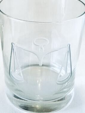 Sterling Cut Whiskey Glasses With Etched Scales Set of 4 Scales Of Justice Libra